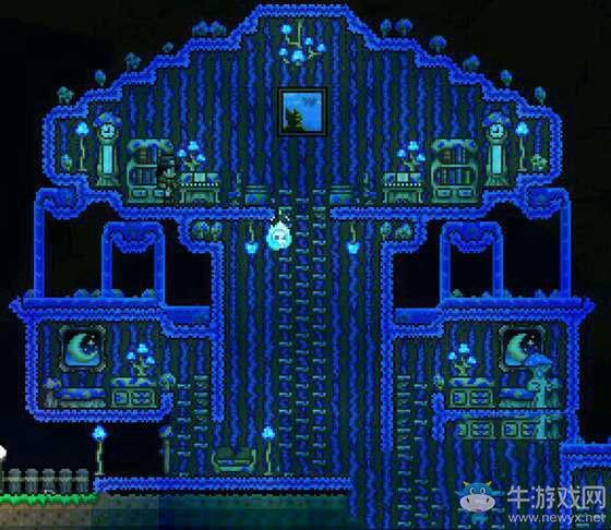 泰拉瑞亚蘑菇世界的房屋建造（透过真实材料想象一个梦幻乐园）